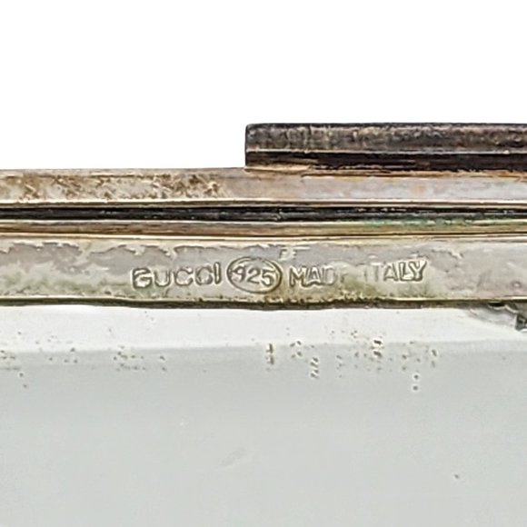 Vintage Gucci Sterling Silver Rhinestone Mirror Powder Compact #16521 - Picture 9 of 10